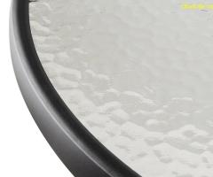 Метална маса със стъклен плот 60x74cm