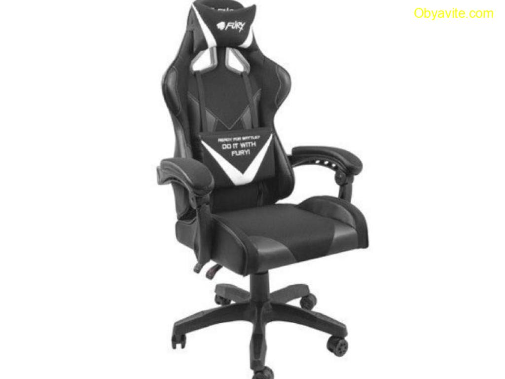 Стол, Fury Gaming Chair Avenger L Black-White