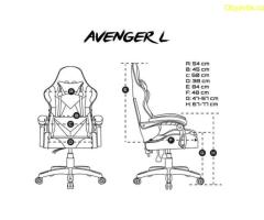 Стол, Fury Gaming Chair Avenger L Black-White