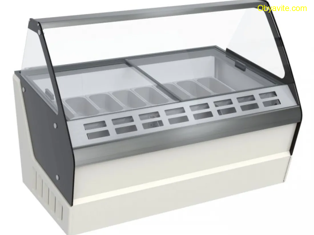 Витрина за сладолед 16х5л канти - бяла