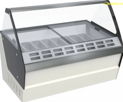 Витрина за сладолед 16х5л канти - бяла