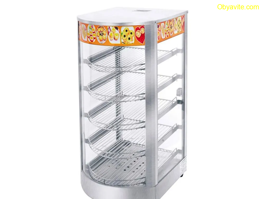 Професионална топла витрина за храна на 5 нива