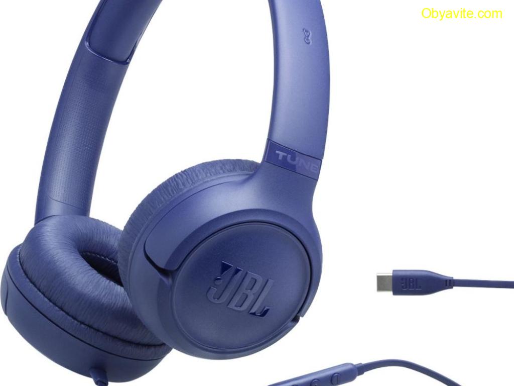 Слушалки, JBL TUNE 530C BLU USB-C Wired on-ear headphones