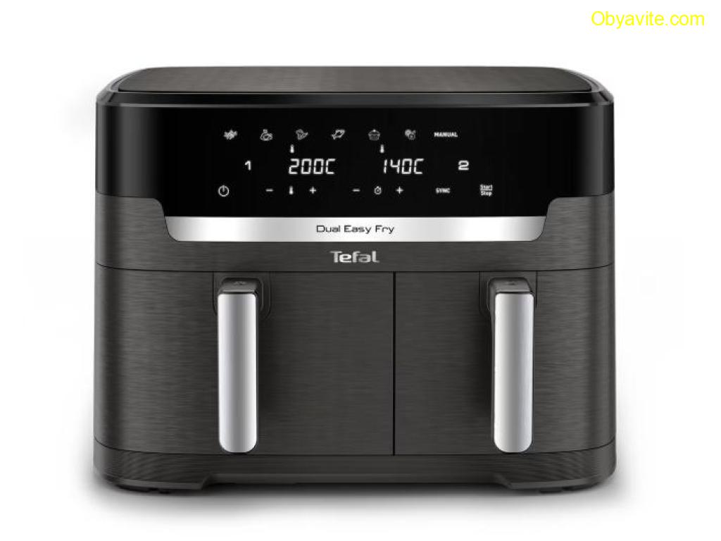 Уред за здравословно готвене, Tefal EY942HE0 Xxl Dual Easy Fry Coal Eu