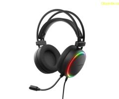 Слушалки, Genesis Headset Neon 614 With Microphone RGB Illumination Black USB