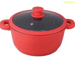 Тенджера Muhler Kara MR-2847S NEW 28x12.6cm, 6.2L, червен, лят алуминий