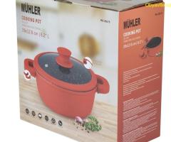 Тенджера Muhler Kara MR-2847S NEW 28x12.6cm, 6.2L, червен, лят алуминий