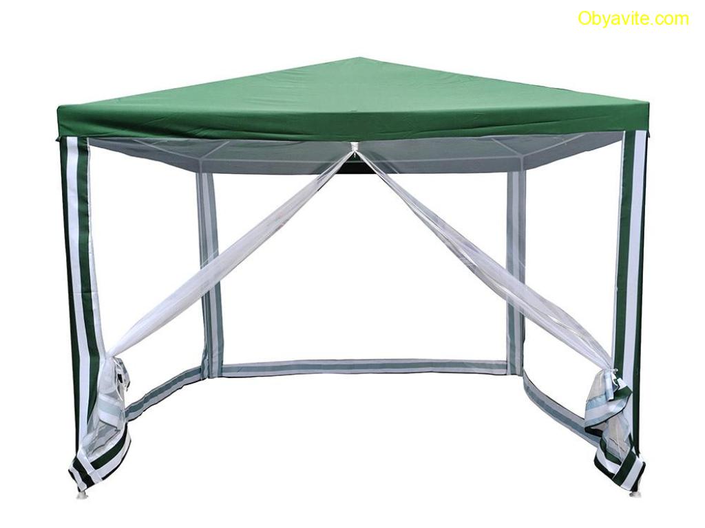 Шатра Muhler G1015-NET 300x300cm, зелена, с бели странични мрежи